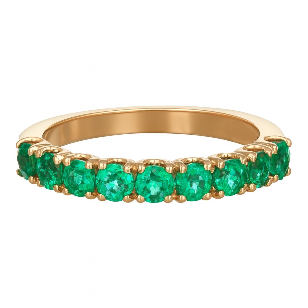 Bague - 18 carats Or jaune -  1.08ct. tw. Émeraude #4.3