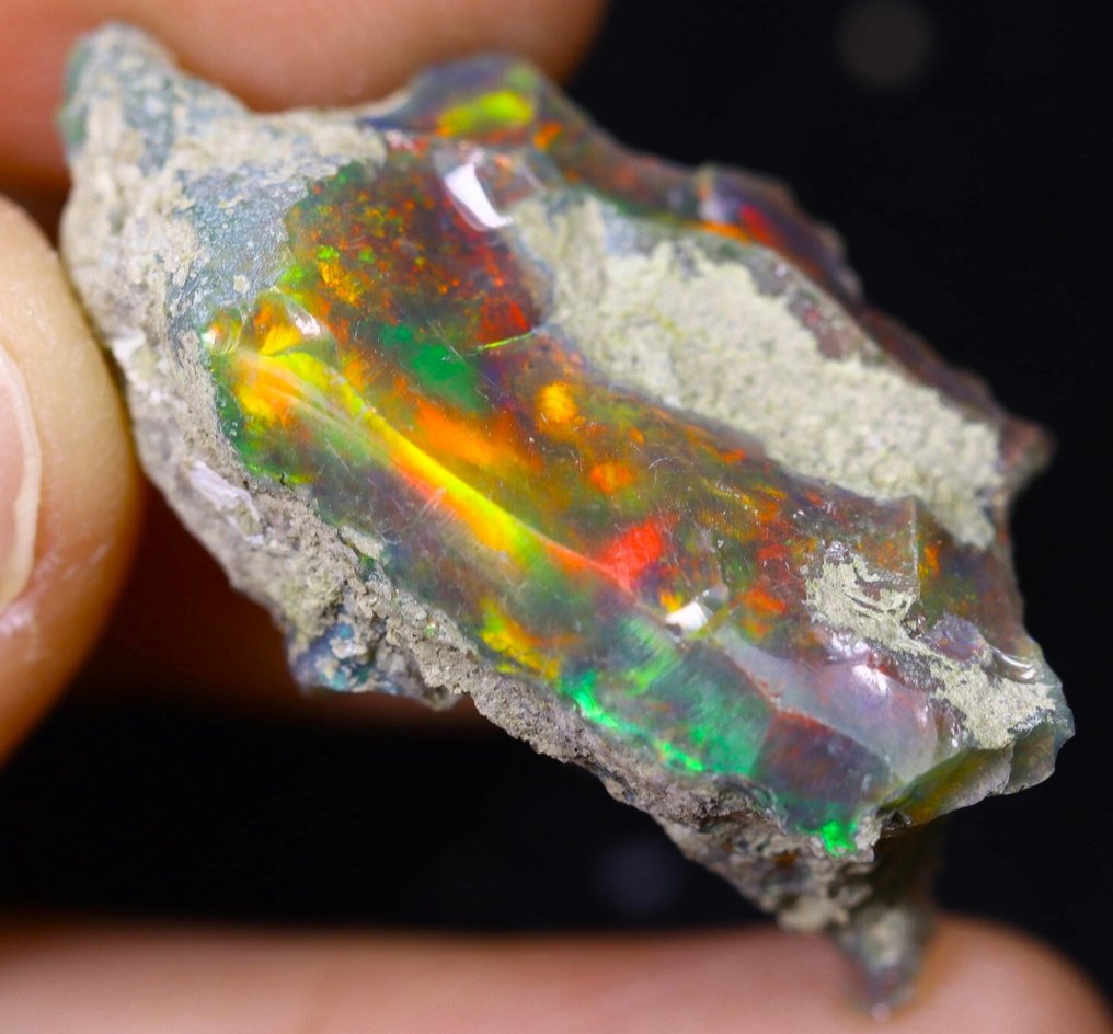 26,5 Karat - RAR - Top-Farben - Wunderschöner natürlicher unbehandelter schwarzer Opal Rohversion - Sieh dir das Video an!- 5.3 g #3.2