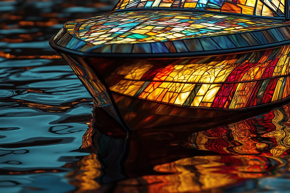 PLM-Art - The Riva boat vitraux style XL #4.3