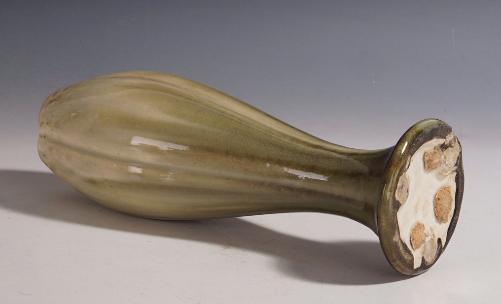 Faienceries de Thulin - 花瓶 -  艺术装饰风格花瓶，采用多彩釉料，米色和棕色调。  - 陶瓷 #2.1