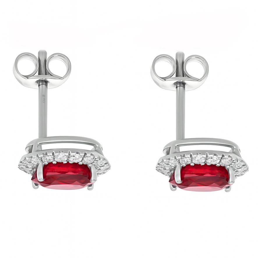 Korvakorut - 18 kt. Valkokulta - 2.51ct. tw. Rubiini - Timantti #3.2