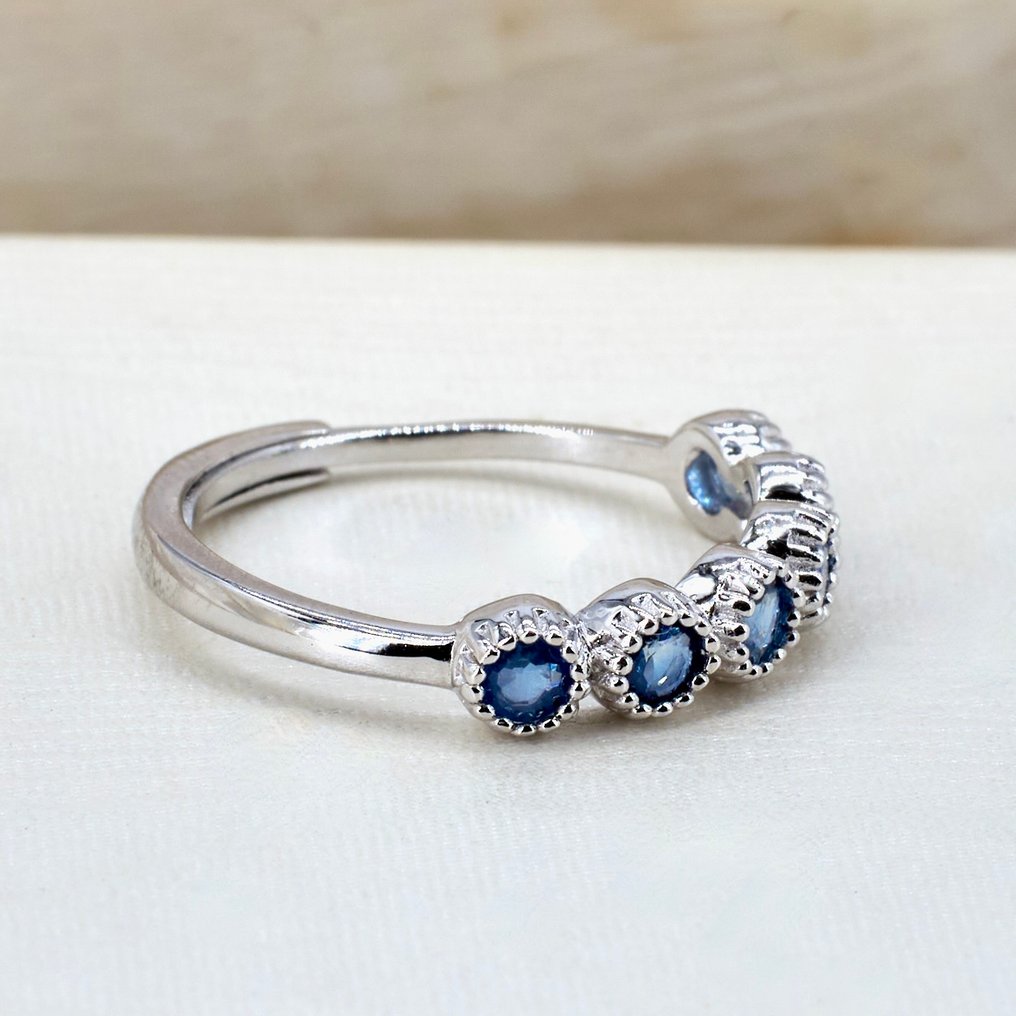 Sem preço de reserva - Anel Banhado a ouro Safira - Banhado a ouro 18kt #2.1