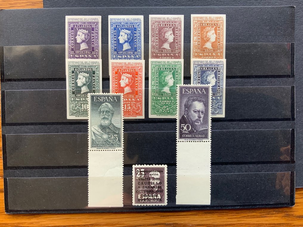 Espanja 1950/1953 - Centenario + Canarias + Legazpi ja Sorolla - Edifil nº 1075/82 + 1090 + 1124/25 #1.0