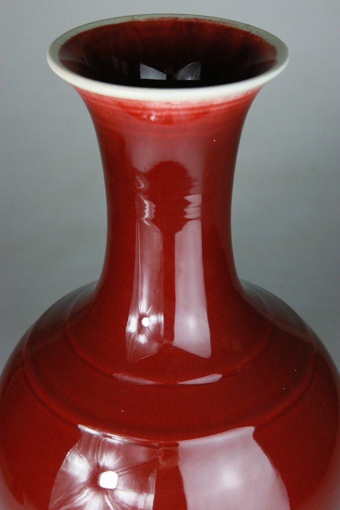 Superbe Vase flamme - Porselein, E-mail Flambe Sang de Boeuf - Marque - China - 20e eeuw #3.2