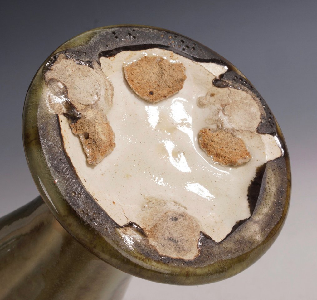 Faienceries de Thulin - 花瓶 -  艺术装饰风格花瓶，采用多彩釉料，米色和棕色调。  - 陶瓷 #4.3