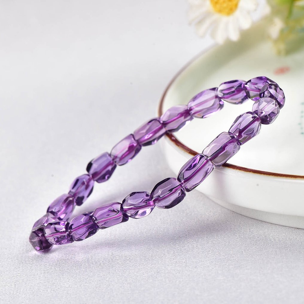 Nessuna Riserva - Certificato ALGT - Bracciale in ametista naturale Un colore intenso potenziato da una chiarezza eccezionale- 14.43 g #3.2