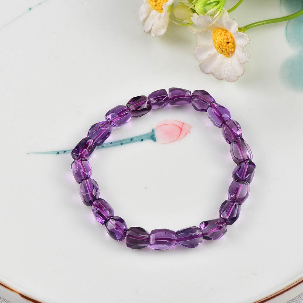 无保留 - ALGT 认证 - 天然紫水晶手链 在水晶般纯净中捕捉到的浓烈色彩- 16.83 g #4.3