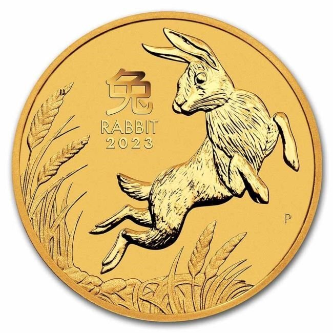 澳大利亚. 15 Dollars 2023 1/10 oz .9999 Fine Gold Lunar Year of the Rabbit Series III BU Coin (In Capsule) #2.1