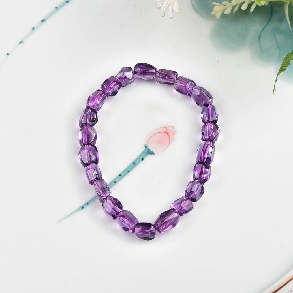 Nessuna Riserva - Certificato ALGT - Bracciale in ametista naturale Un colore intenso potenziato da una chiarezza eccezionale- 14.95 g #3.2