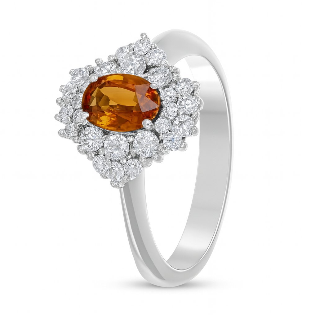 Δαχτυλίδι - 18 καράτια Λευκός χρυσός Τουρμαλίνης - Διαμάντι #3.2