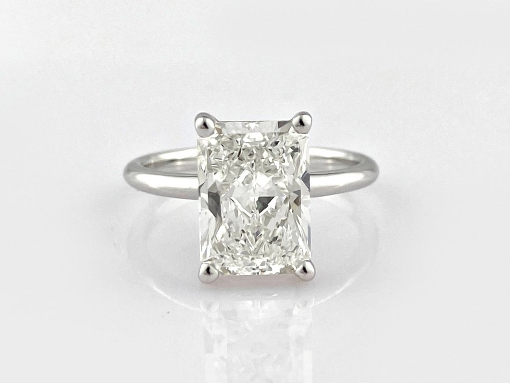 戒指 - 14K包金 白金 - 3.60ct. tw. 钻石 (实验室培育) #1.0