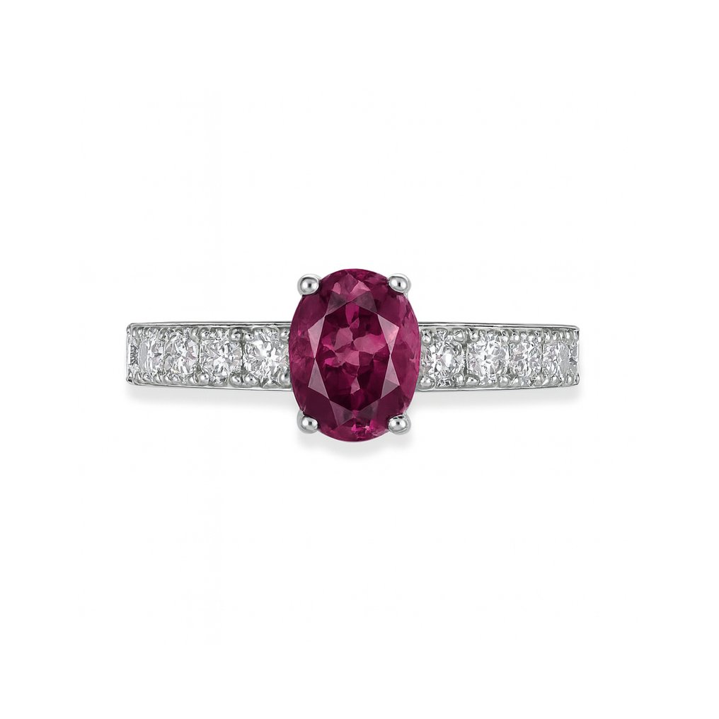 Bague - 18 carats Or blanc - 2.21ct. tw. Tourmaline - Diamant #3.2