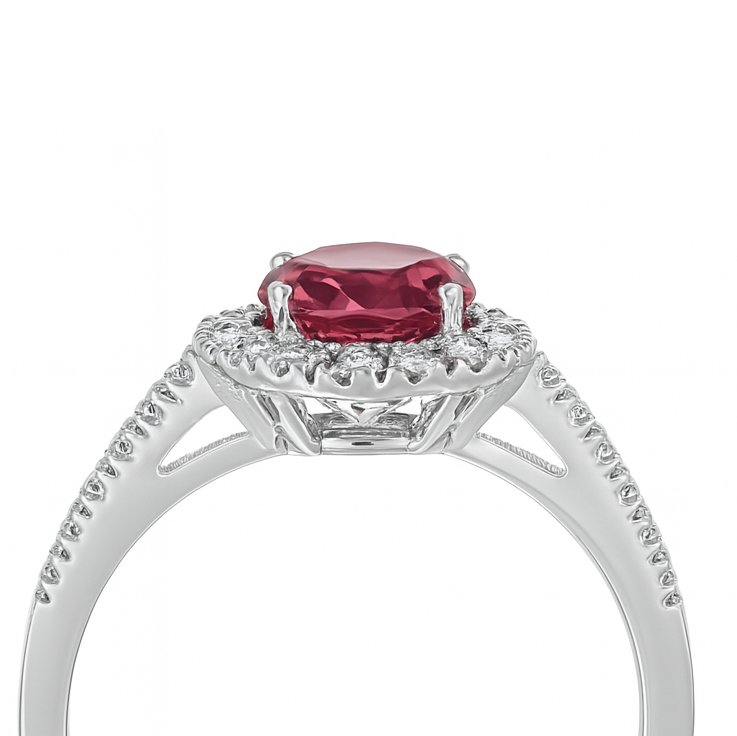 Bague - 18 carats Or blanc -  2.16ct. tw. Tourmaline - Diamant #2.1