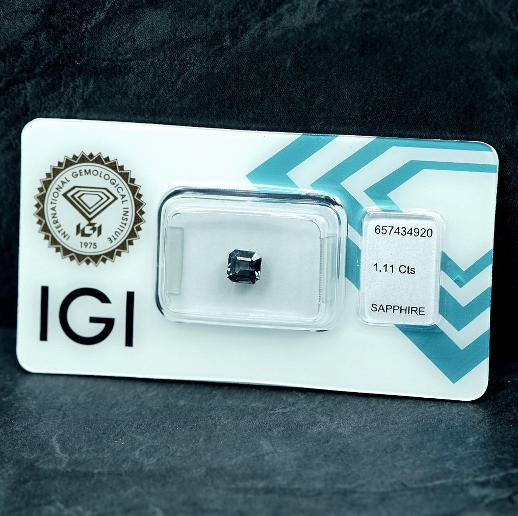 1 pcs Albastru Safir - 1.11 ct - IGI (Institutul gemologic internațional) #4.3
