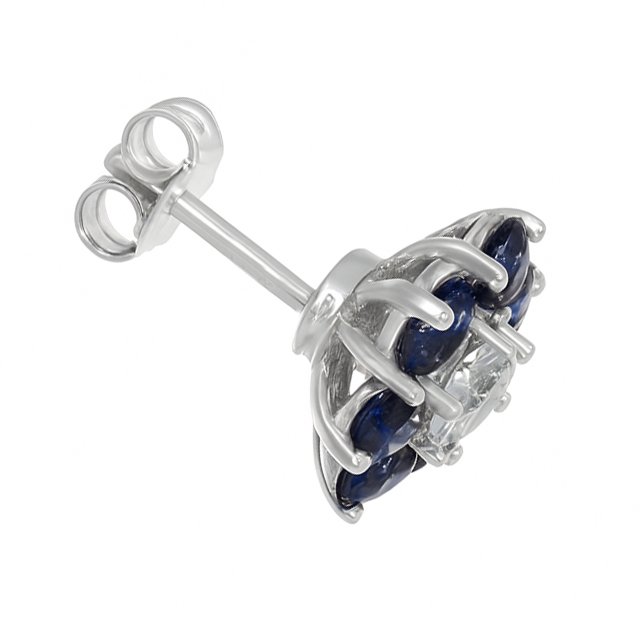 Øredobber - 18 karat Hvitt gull - 2.80ct. tw. Safir - Diamant #2.1