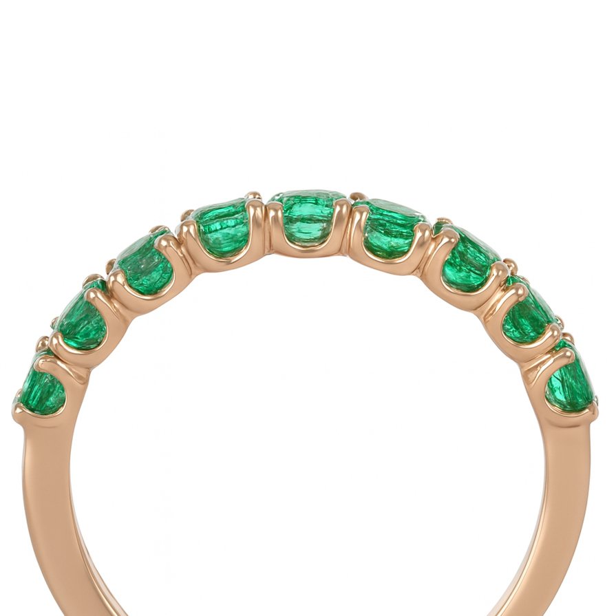 Bague - 18 carats Or jaune -  1.08ct. tw. Émeraude #2.1