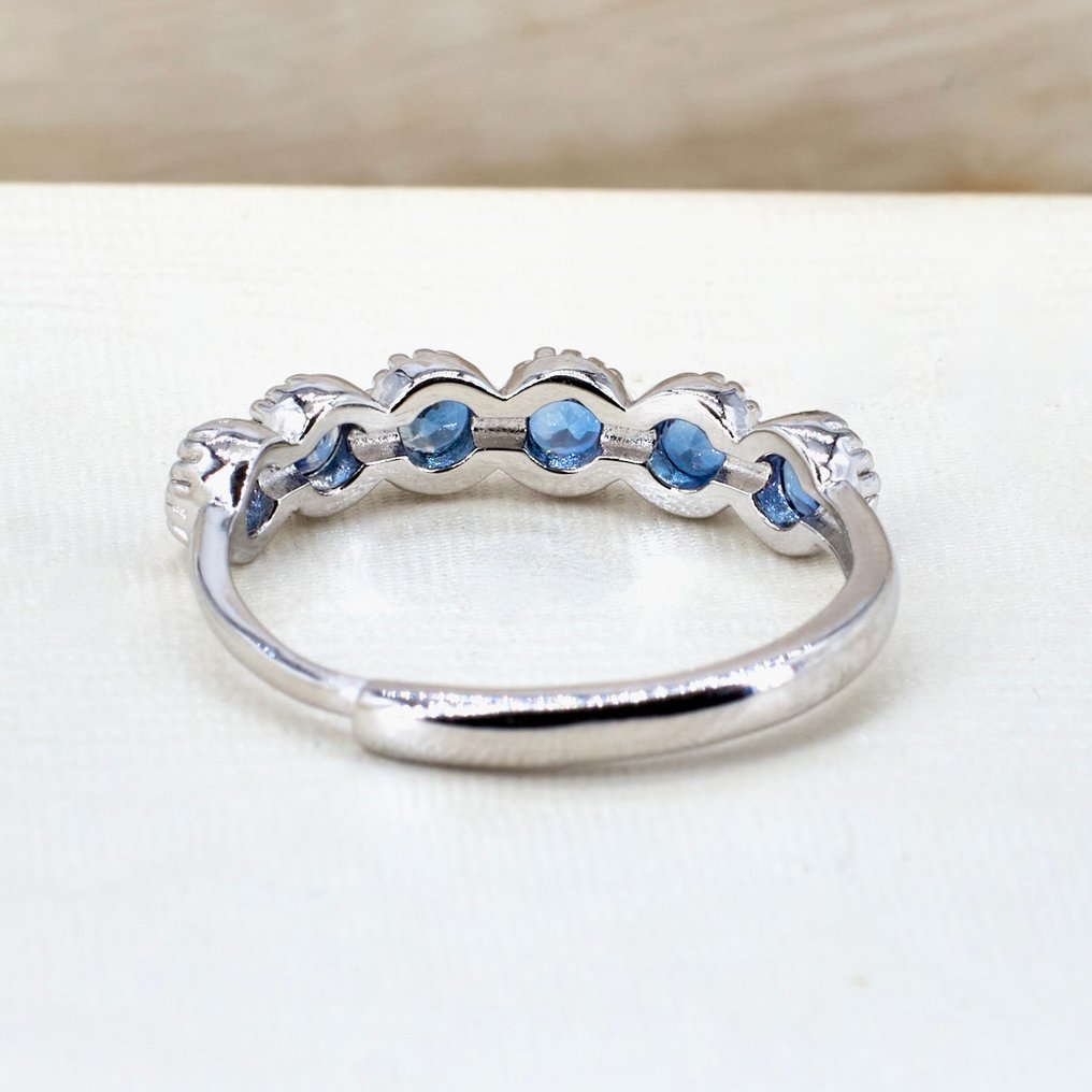 Sem preço de reserva - Anel Banhado a ouro Safira - Banhado a ouro 18kt #3.2