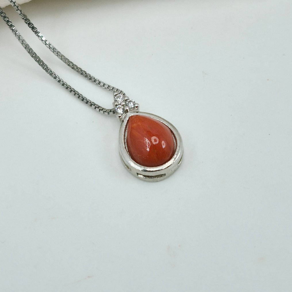 Corallo di sangue - Argento - Parure di gioielli da 2 pezzi - CORALLO MEDITERRANEO #3.2