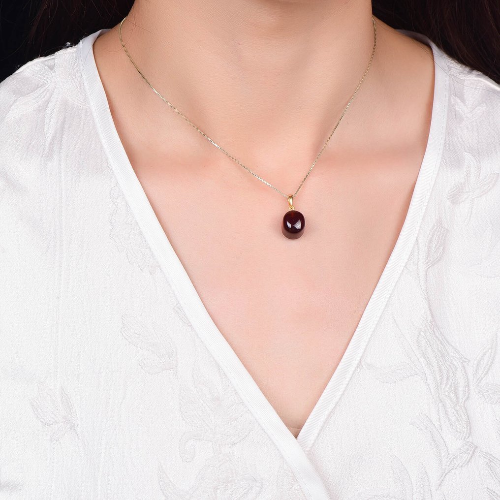 无底价 - ALGT 认证 - 天然石榴石吊坠 一种由卓越清晰度增强的浓烈颜色- 3.94 g #1.0