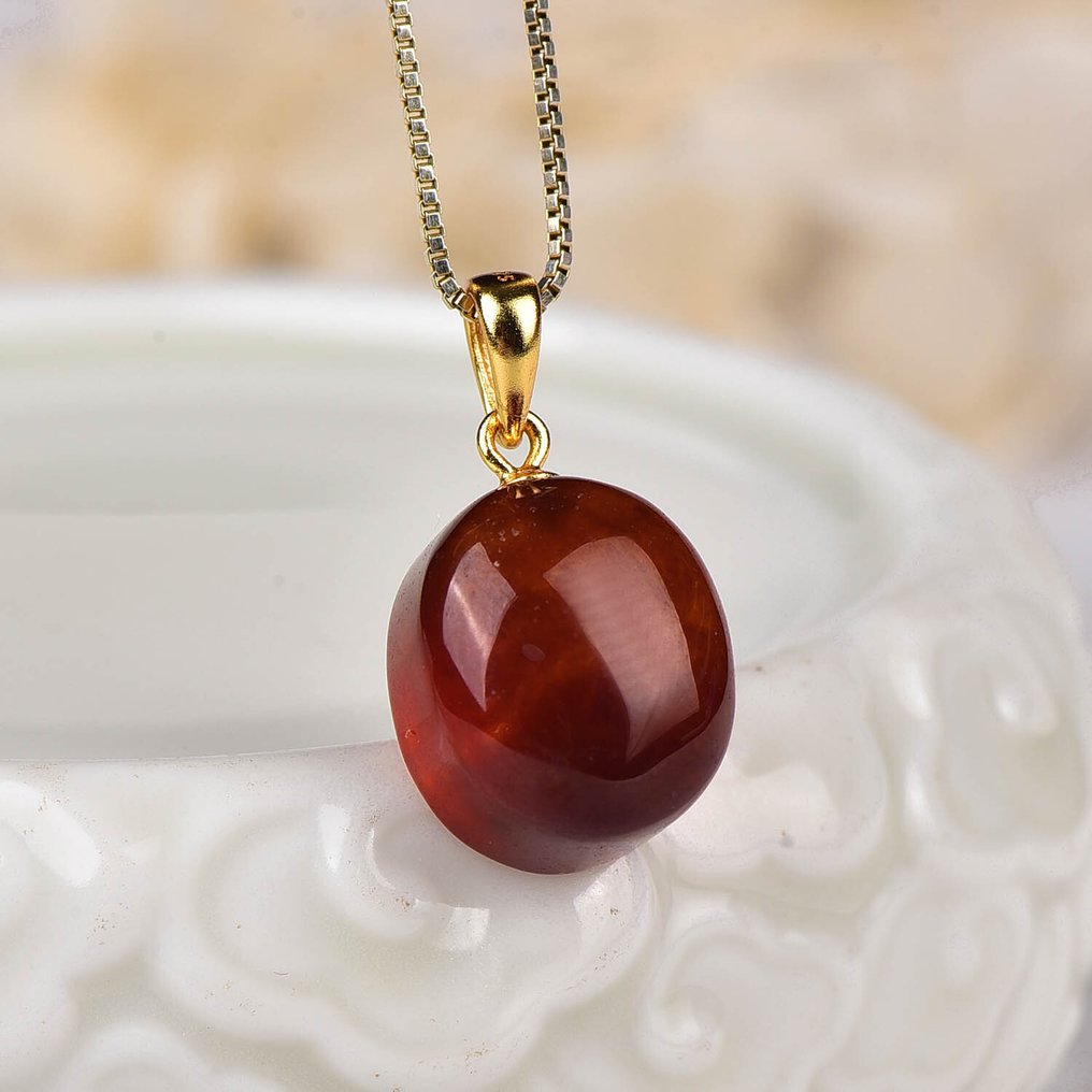 无底价 - ALGT 认证 - 天然石榴石吊坠 在水晶般纯净中捕捉到的浓烈色彩- 3.83 g #4.3