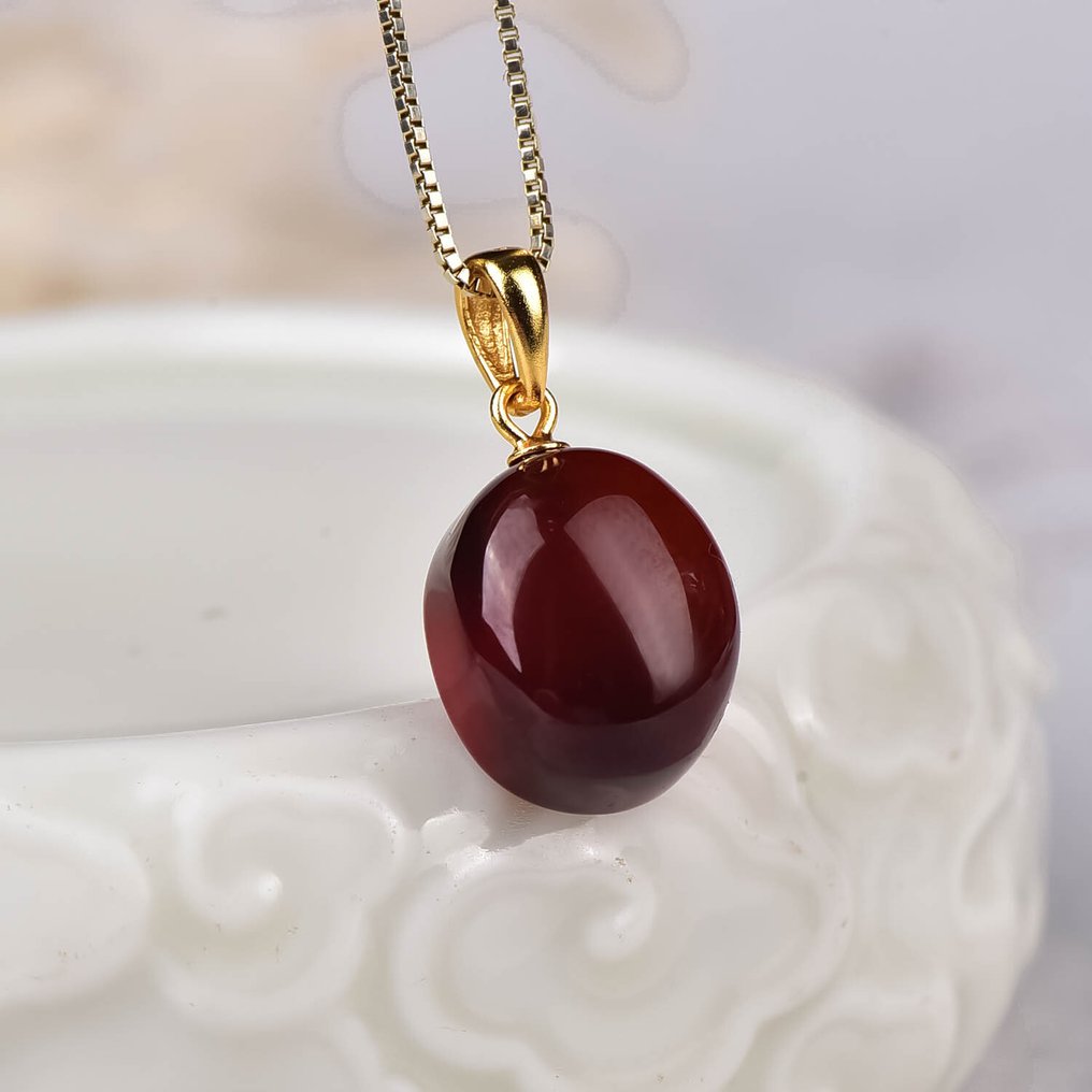 无底价 - ALGT 认证 - 天然石榴石吊坠 色彩鲜艳，清晰度令人夺目- 3.45 g #3.2