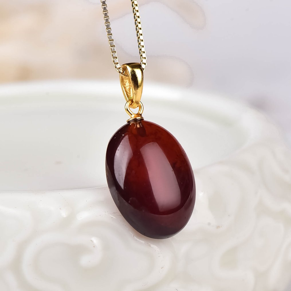 Pas d'enchère minimale - Certifié ALGT - Pendentif en grenat naturel Une teinte intense capturée dans la pureté cristalline- 3.23 g #1.0