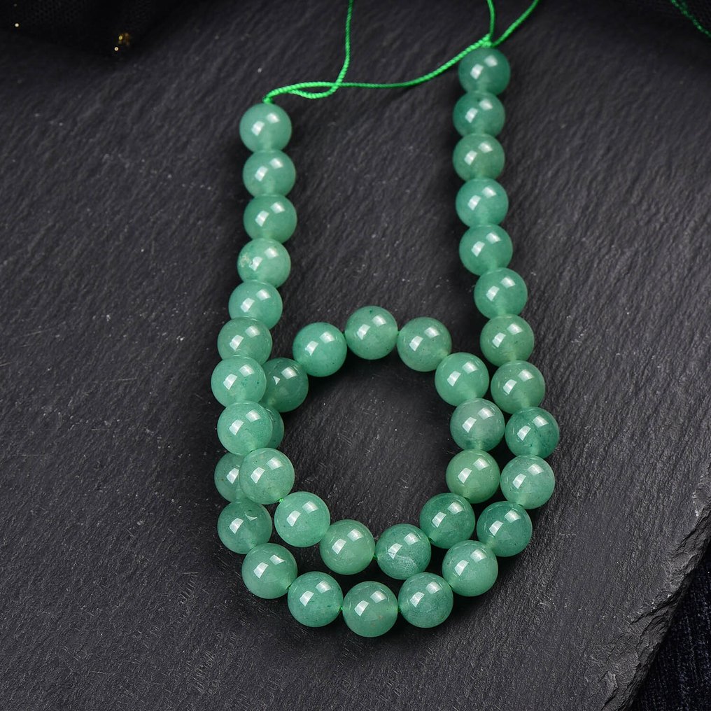 ALGT 认证 - 大型且高度独特的天然石英岩玉串链 具有独特色调的显著清晰度- 61.77 g #3.2