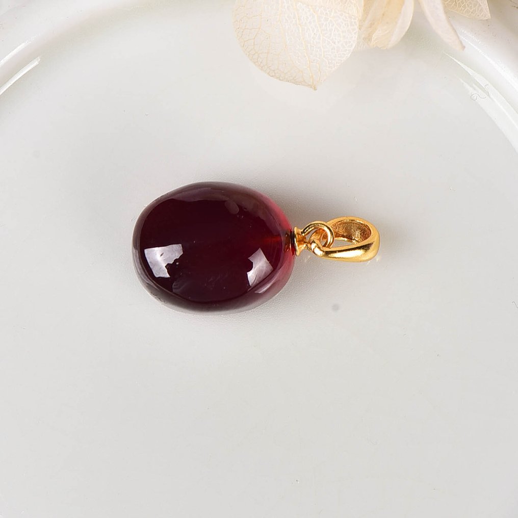 无底价 - ALGT 认证 - 天然石榴石吊坠 色彩鲜艳，清晰度令人夺目- 3.45 g #4.3