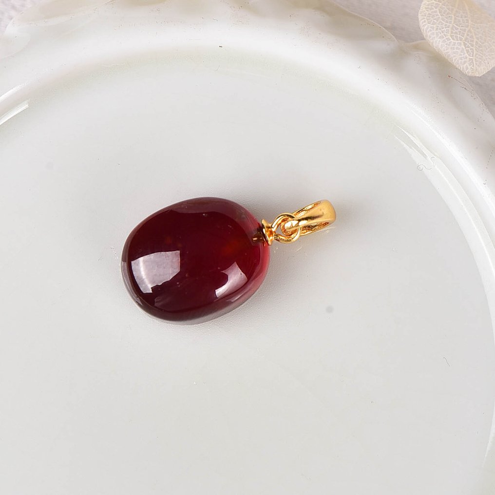 Χωρίς ελάχιστη προσφορά - Πιστοποιημένο από ALGT - Μενταγιόν με φυσικό γαρνάτη. Ένα έντονο χρώμα που αποτυπώνεται σε κρυστάλλινη καθαρότητα- 2.98 g #4.3