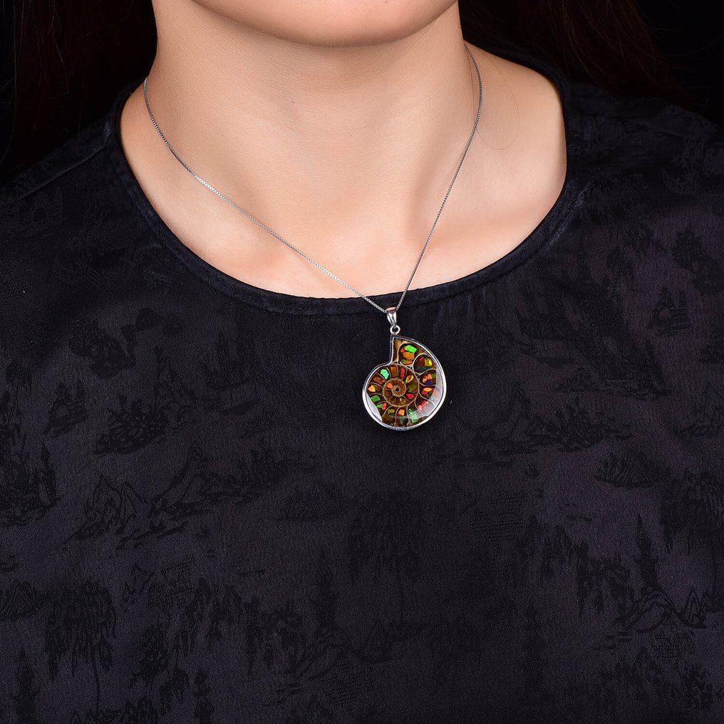 无储备 - ALGT认证 - 大型独特天然闪彩珊瑚宝吊坠 生动的颜色，来自大地的纯净- 9.54 g #1.0