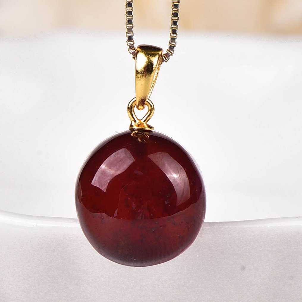 No Reserve - ALGT Certified - Natural Garnet Pendant - An intense hue captured in crystal-clear purity- 4.53 g #1.0