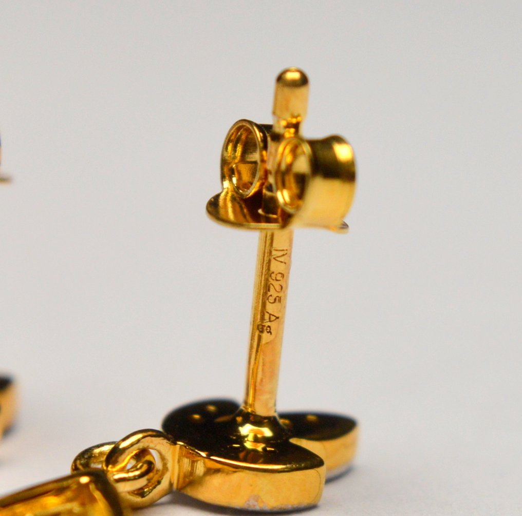 沒有保留價 - 耳環 925纯银 鉆石 (天然)  - 0.144 克 #4.3