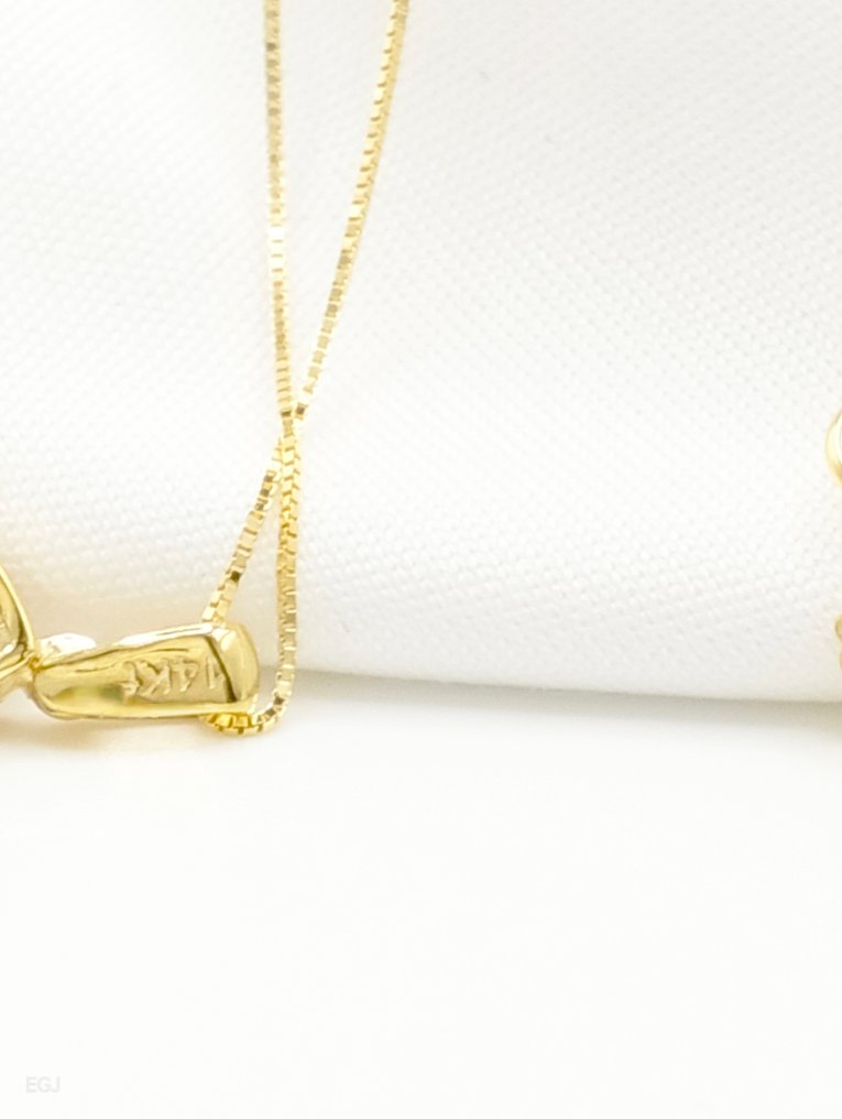 Sans Prix de Réserve - Collier - 14 carats Or jaune Saphir - Diamant #4.3