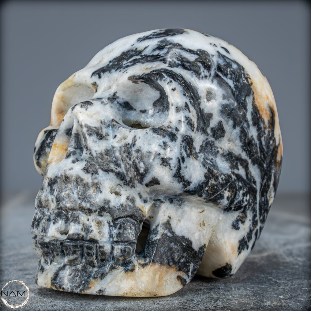 天然黑色碧玺石英 骷髅,巴西- 913.55 g #1.0