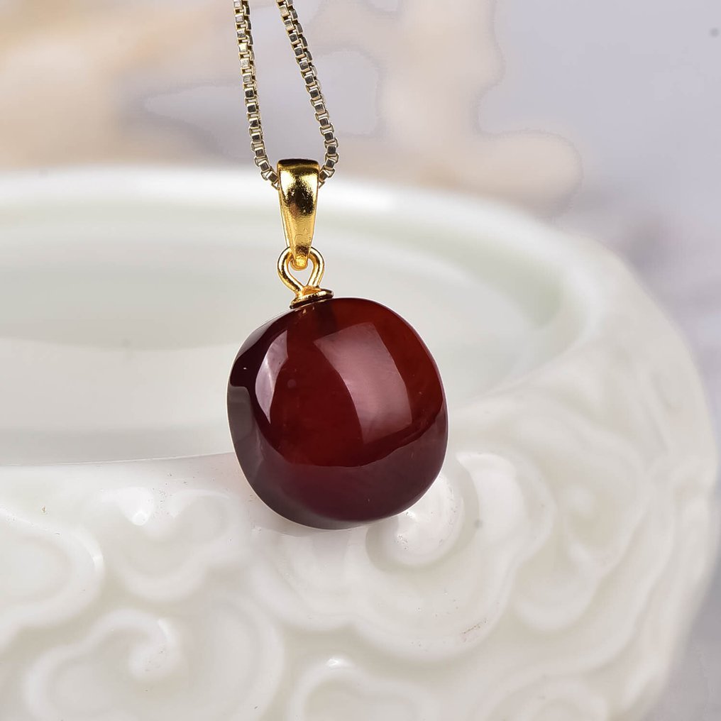 无底价 - ALGT 认证 - 天然石榴石吊坠 在水晶般纯净中捕捉到的浓烈色彩- 2.96 g #3.2