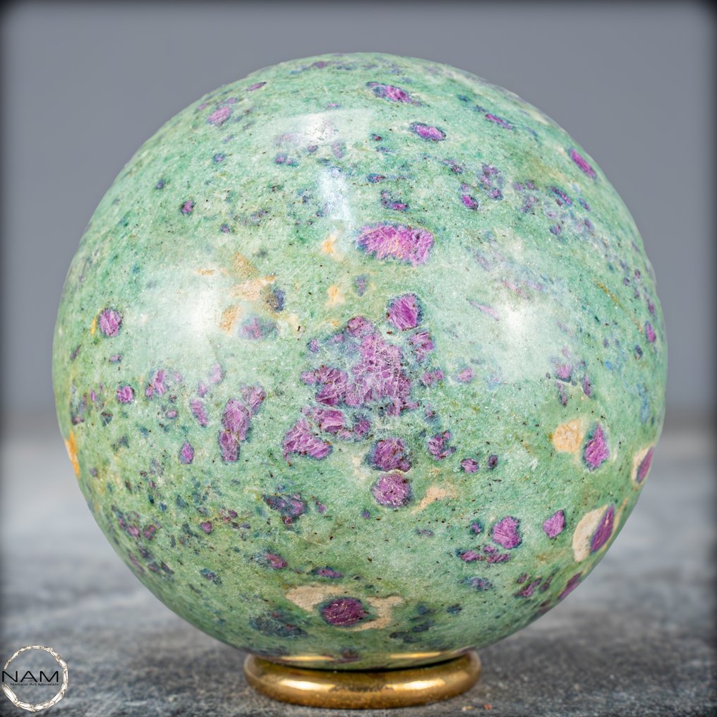 非常罕见的天然红宝石,镶嵌在蓝晶石和绿帕石水晶球中 缅甸,未加热- 561.19 g #2.1