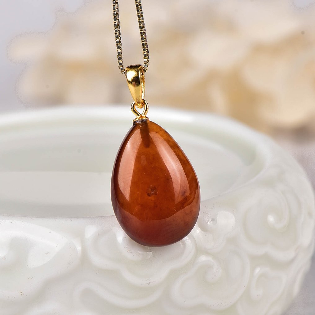 No Reserve - ALGT Certified - Natural Garnet Pendant - An intense hue captured in crystal-clear purity- 3.85 g #1.0