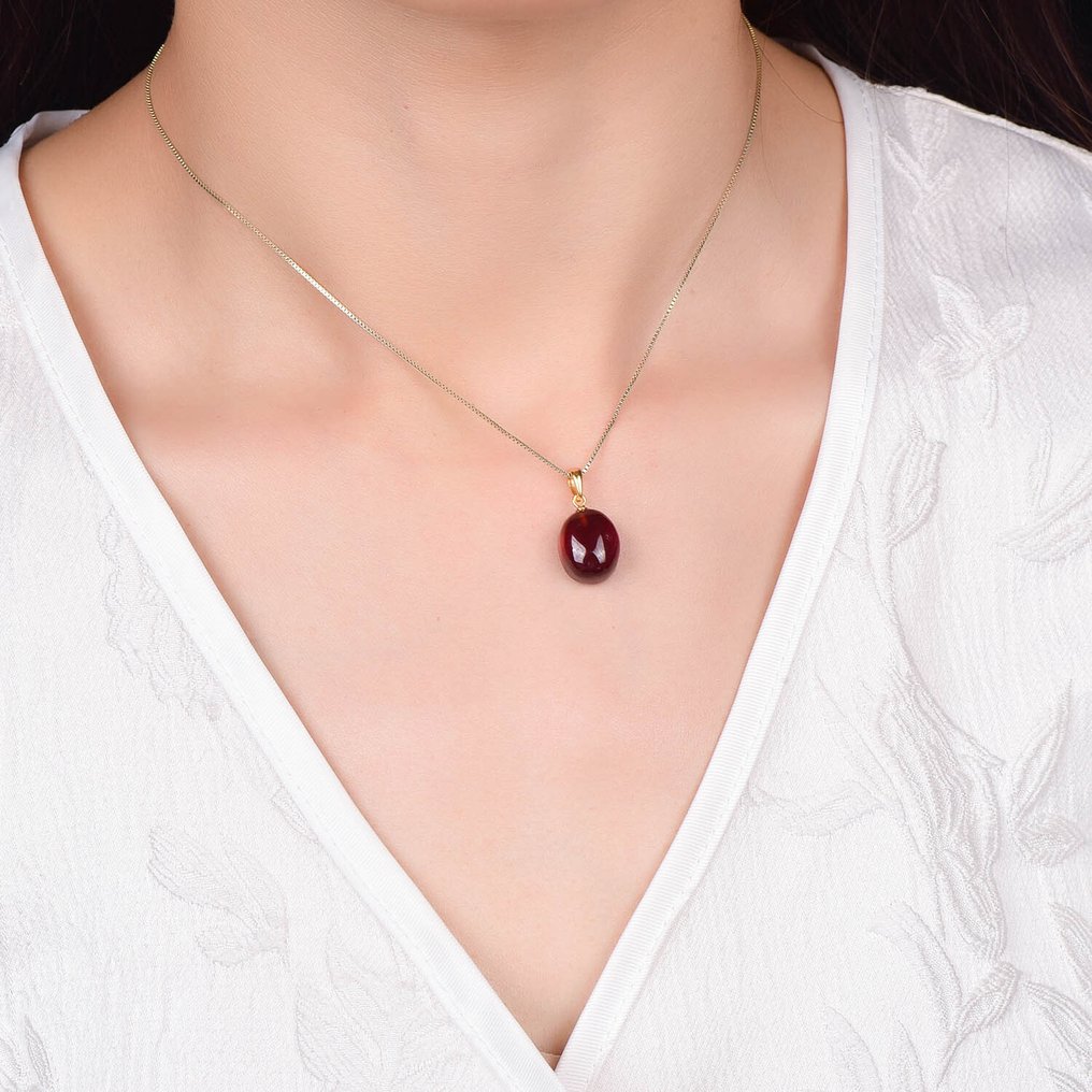 无底价 - ALGT 认证 - 天然石榴石吊坠 色彩鲜艳，清晰度令人夺目- 3.45 g #1.0