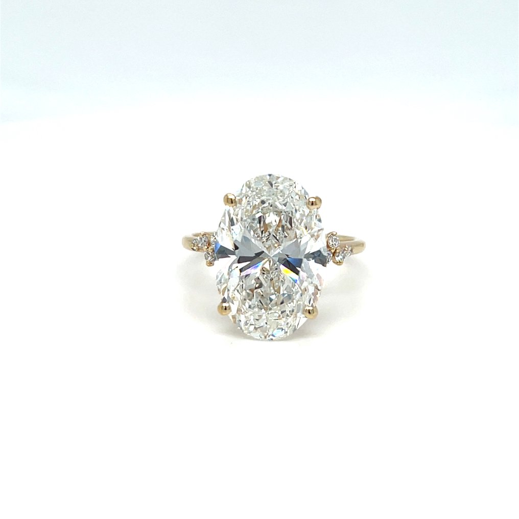 Sormus - 14 kt. Keltakulta -  4.25ct. tw. Timantti (Laboratoriossa kasvatettu) - Timantti #1.0