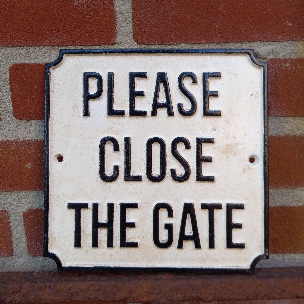 Plaque - Please close the gate. - Cast iron #1.0