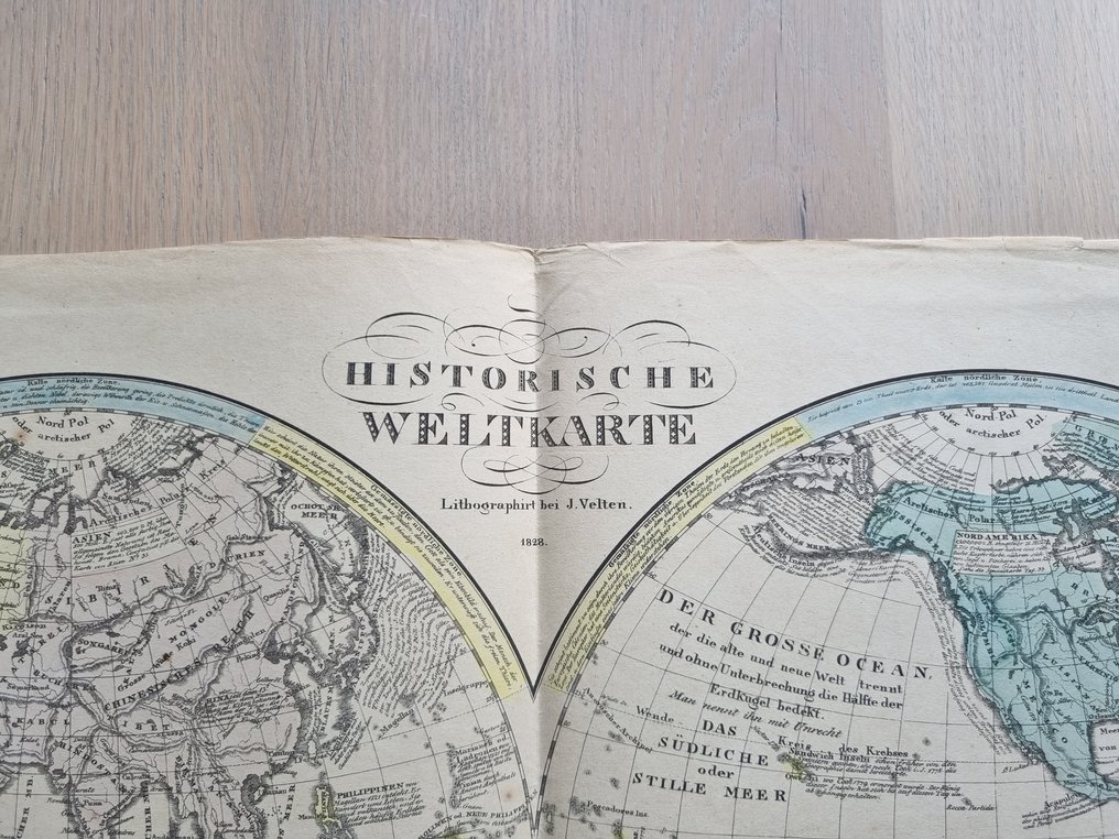 Wereld; Europa; Azie; Afrika Rusland; Italie; Engeland; Frankrijk; Spanje; - World; Las Cases, Emmanuel Auguste Dieudonné Marius Joseph - 17 maps from the "Historisch-genealogisch-geographischer Atlas" by Las Cases - 1821-1850 #4.3