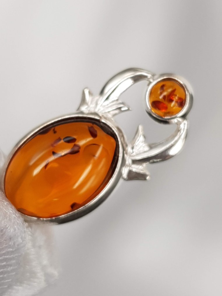 银, 波罗的海琥珀纯银 / 无底价 / 免费送货 - 吊坠 #3.2