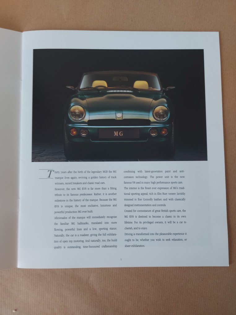 MG RV8 - Brochure - 1992-1992 #2.1