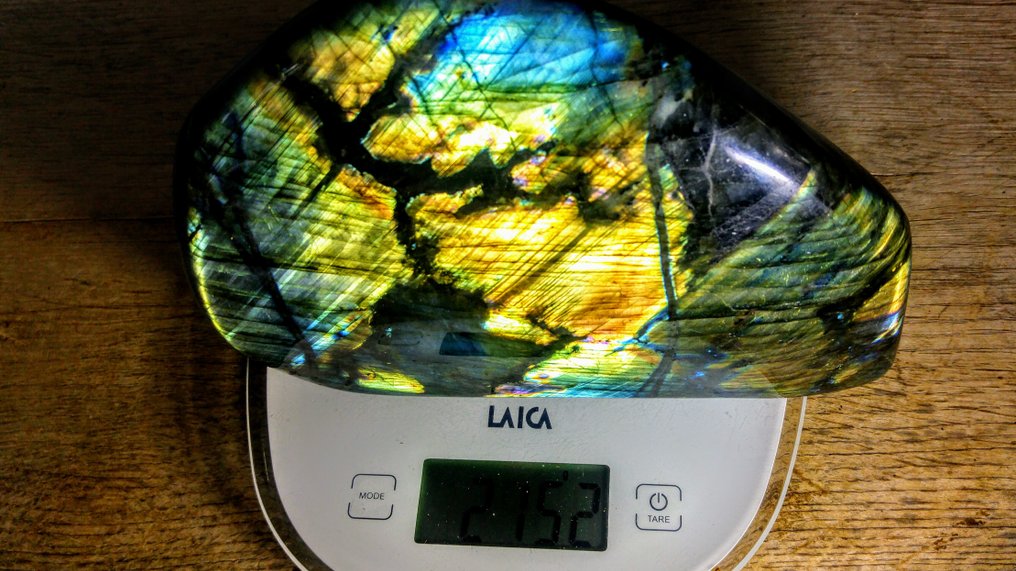 Labradorit Lysegrønne gyldne nuancer - Højde: 19 cm - Bredde: 15 cm- 2752 g #3.2