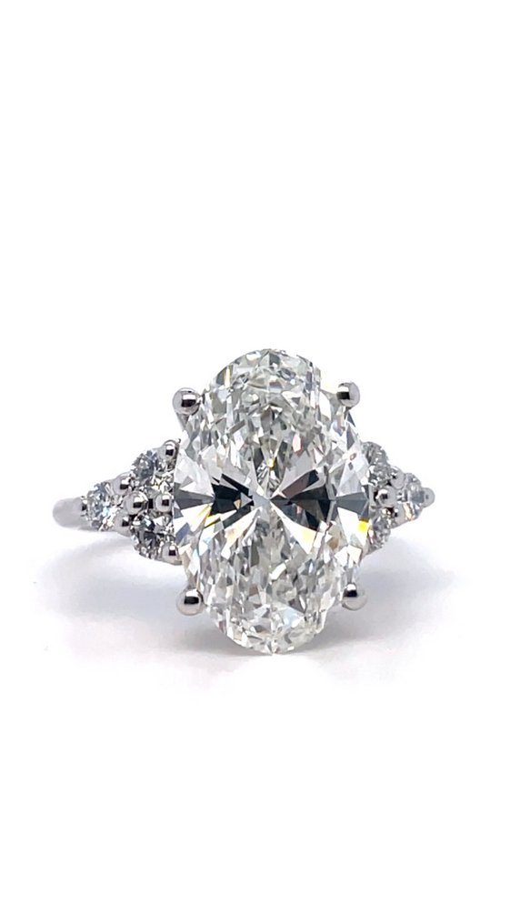订婚戒指 - 14K包金 白金 -  6.39ct. tw. 钻石 (实验室培育) - 钻石 - 6.39 克拉钻石戒指 #4.3