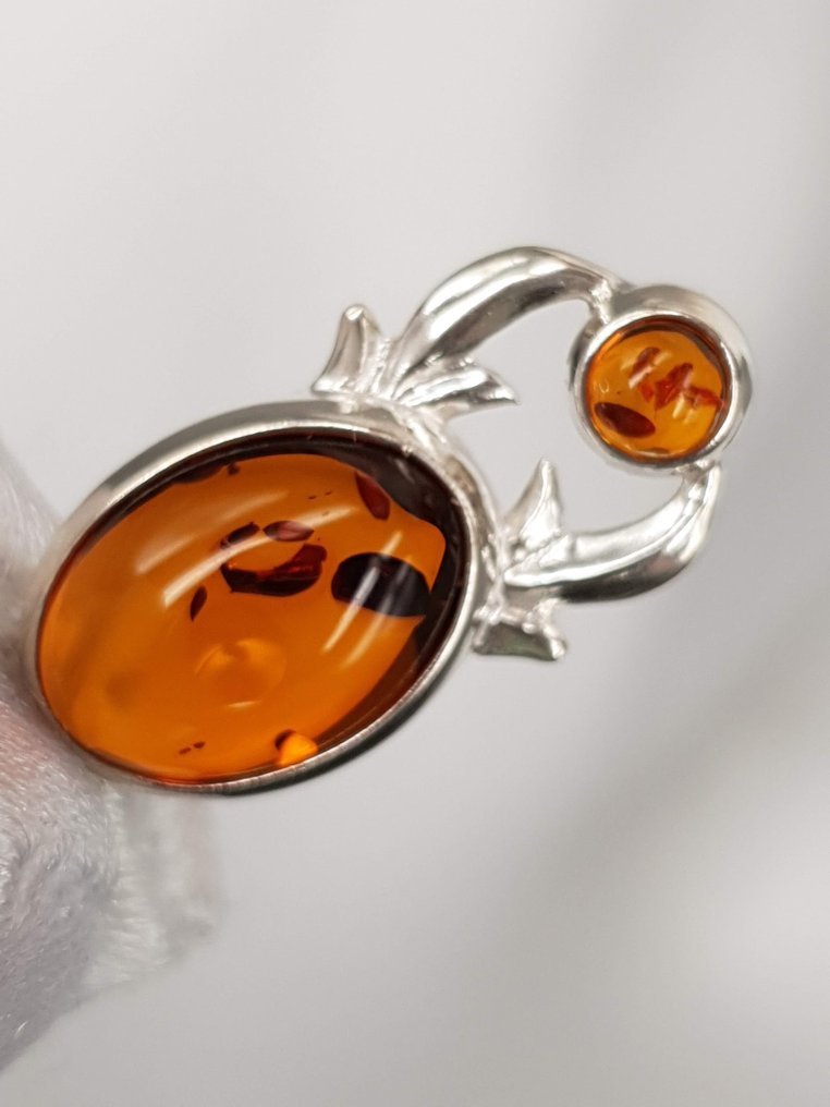 银, 波罗的海琥珀纯银 / 无底价 / 免费送货 - 吊坠 #2.1