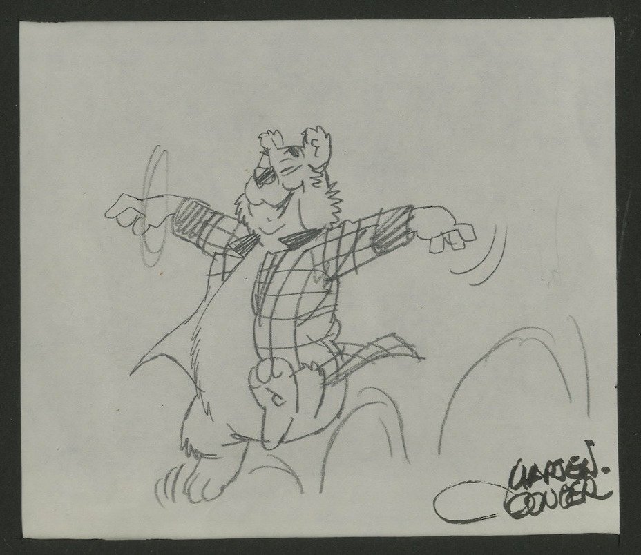 Toonder, Marten - 1 Original preliminary drawing - Bommel en Tom Poes - Heer Bommel dolblij en jubelend - (jaren 1970) #1.0