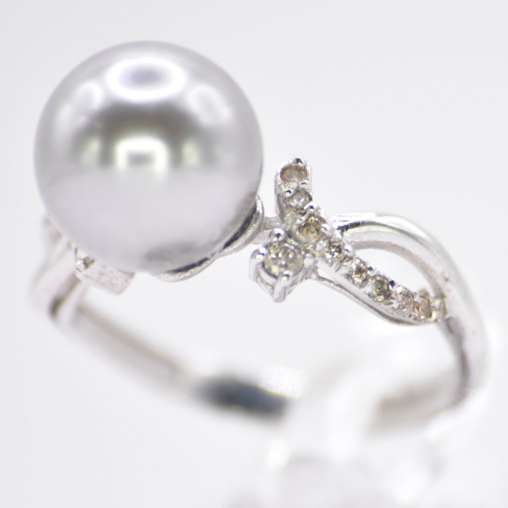 χωρίς τιμή ασφαλείας - Δαχτυλίδι Πλατίνα - 5.84ct. tw. Διαμάντι (Φυσικό) - Μαργαριτάρι #4.3