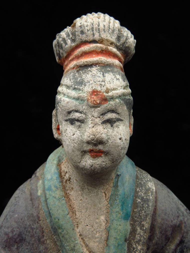 Chinois antique, dynastie Ming Terre cuite Figurine émaillée/offrande - 23 cm #1.0