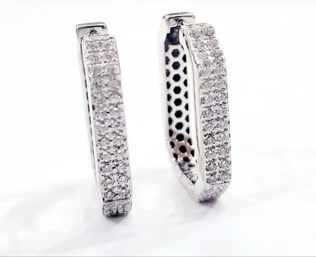 Σκουλαρίκια - 18 καράτια Λευκός χρυσός - 1.16ct. tw. Διαμάντι (Φυσικό) - Διαμάντι #1.0